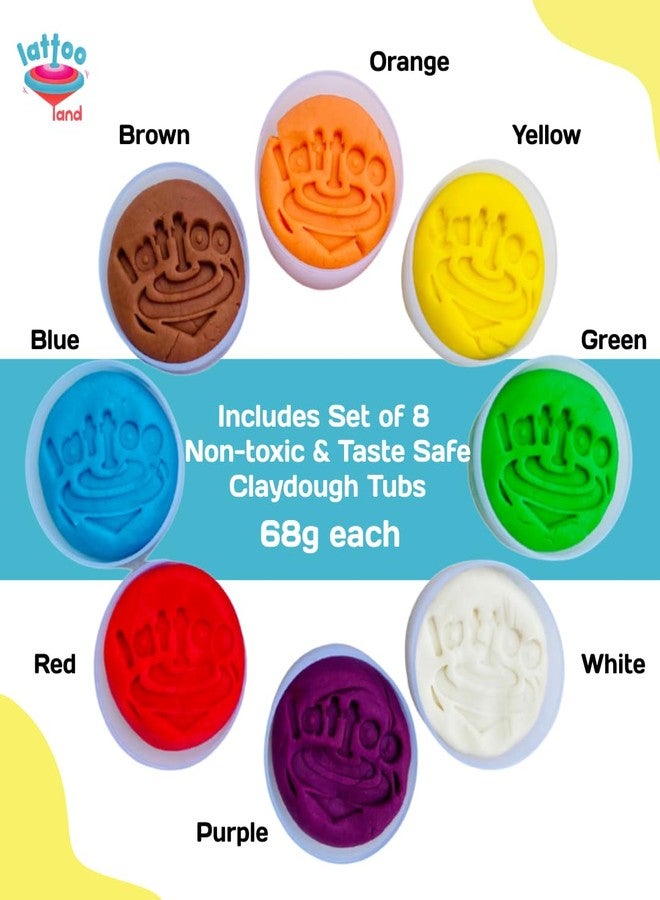 Lattooland Natural Clay Dough for Kids | Taste-Safe | Vibrant | Does not Dry up Easily | Soft | Multi-Colours | Non-Toxic | Lab-Certified (8 Colors of Dough) | Moudling Toys for Children - Image 4